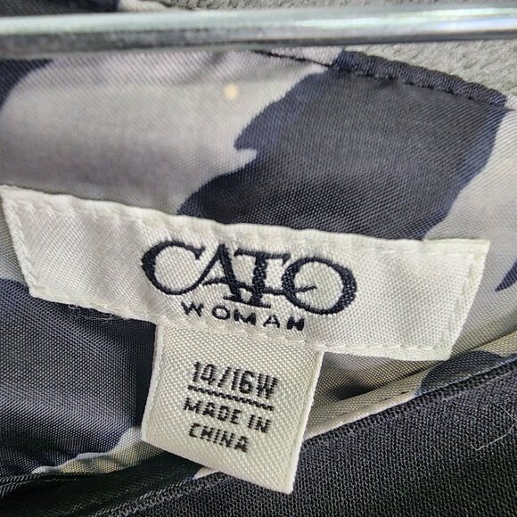 Woman Black Cato A-Line Skirt Elastic Waistband Zipper Closure Size 14/16W - Picture 7 of 12